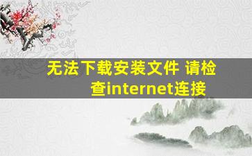 无法下载安装文件 请检查internet连接